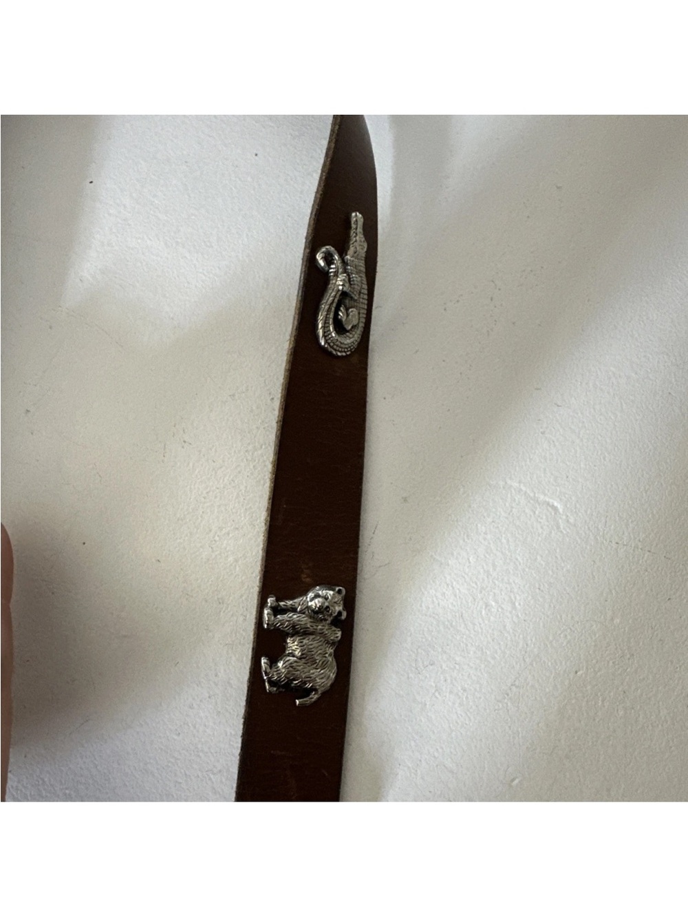 VINTAGE CAPEZIO LEATHER BELT METAL ANIMAL CONCHOS M/L BEAR, SNAKE LIZARD - Picture 10 of 13